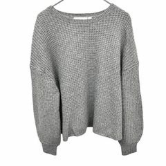 古著 niko and ... 針織衫 毛衣 長袖 素色 嫘縈×聚酯纖維×尼龍×羊毛×安哥拉 M (3) 淺灰色 女款