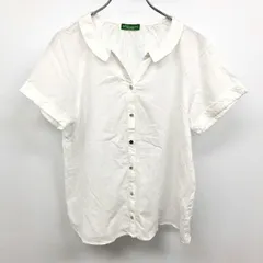 古着 アースミュージックアンドエコロジー earth music＆ecology 少し透け感 スキッパーシャツ ブラウス オープンカラー 綿100% F 白 レディース