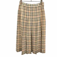 【中古】[印象BC] DAKS LONDON ダックス ロンドン スカート レディース 63-90 ブラウン ウール×ナイロン(裏地：キュプラ100%) サイドファスナー 少し薄手 ひざ下丈 チェックのサムネイル