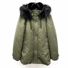 【中古】[印象AB] ZARA trf collection ザラ ジャケット / ハーフコート / パーカー レディース M グリーンカーキ×ブラック 緑 ポリ×綿 ドットボタン×ジップ留め ジップポケット 外付けフード(脱着は不可) ハイネック 中綿 長袖