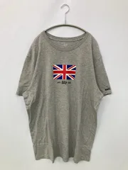GAP ギャップ Tシャツ/カットソー XL グレー 前面プリント ブランドロゴ ミドル丈 半袖 クルーネック(丸首)