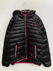 PUMA プーマ ダウンジャケット/コート O ブラック ナイロン 無地 ワンポイント ブランドロゴ ショート丈 フードあり ジップアップ