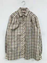 LadyArrow シャツ/ブラウス ベージュ チェック柄 ミドル丈 長袖 レギュラーカラー