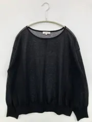 PLST プラステ ニット/セーター M ブラック ボートネック 長袖 無地 ニット