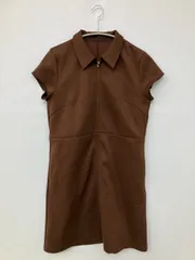 JILL by JILL STUART ワンピース FR ブラウン コットン 無地 半袖 ショート・ミニ丈 タイト