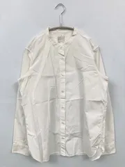 無印良品 ムジルシリョウヒン シャツ/ブラウス L ホワイト コットン 無地 長袖 スタンドカラー ミドル丈