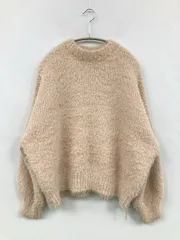 ZARA ザラ ニット/セーター USA M ベージュ 無地 ミドル丈 長袖 クルーネック(丸首)