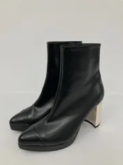 Rady レディ ブーツ L ブラック 合成皮革/人工皮革 無地 ポインテッドトゥ ショート ブーティ ジップアップ 太ヒール 厚底