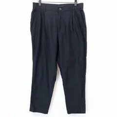 古着 レイジブルー RAGEBLUE パンツ トラウザーズ テーパード ウエストにゴムと紐 ポリ×麻×綿×ポリウレタン S ダークネイビー 濃紺 メンズ