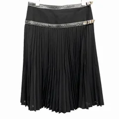 【中古】[印象AB] MICHAEL KORS マイケルコース ラップスカート レディース 4(W62-66/H89-93) ブラック 黒 ポリ×毛(裏地：キュプラ) プリーツ ひざ丈 無地のサムネイル