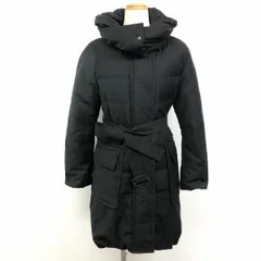 【中古】[印象AB] PLST プラステ ダウンコート レディース 2 ブラック 黒 ダウン90%＋フェザー10% ドットボタン×ジップ留め フライフロント 無地 長袖のサムネイル