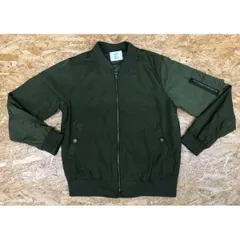 【中古】[印象BC] OLIVE des OLIVE オリーブ・デ・オリーブ レディース サイズF カーキ ポリエステル100% 若干薄手 フライトジャケット 長袖 裏地アリ 3ポケのサムネイル