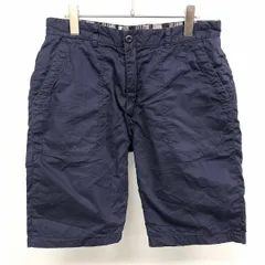 古着 グローバルワーク テーパードベイカーショーツ ハーフパンツ ショート リバーシブル チェック 綿100% M 紺 赤×生成り×青×黄 メンズ