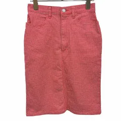 【中古】[印象A] Betty Smith ベティスミス スカート レディース 61-89 レッド 赤 綿×ポリウレタン スクエアドット柄 裏地無し フロントファスナーのサムネイル