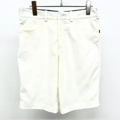 【中古】[印象AB] NIKE GOLF ナイキ ゴルフ ショーツ / ショートパンツ メンズ 30 オフホワイト ライトアイボリー系×ブラック 白系×黒 ナイロン×ポリ 同色ヘリンボーン ジップフライ ロゴパッチ テーパード ストレッチ 薄手のサムネイル