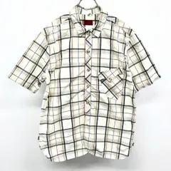 古着 Levi's RED TAB リーバイス L メンズ シャツ チェック 半袖 ポケット 綿100% アイボリー×レッド×ネイビー×グリーン×イエロー 生成り色