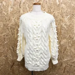 【新品】[印象N] REDYAZEL レディアゼル レディース F オフホワイト アクリル100% ローゲージニット セーター ケーブル柄 モックネック ラグラン 長袖のサムネイル