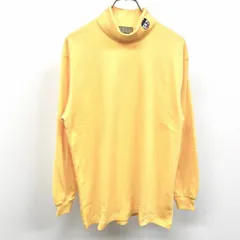 【中古】[印象B] ZYXON munsingwear ジグソン マンシングウェア Tシャツ メンズ M イエロー 黄色 綿100% タートルネック 襟にペンギンの刺繍 長袖のサムネイル