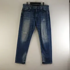 ユニクロ メンズ 34インチ ダメージデニム ウォッシュ デニム M3683