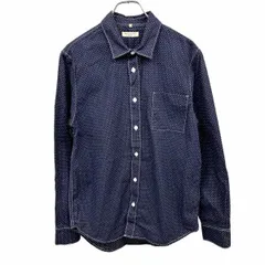 【中古】[印象AB] LEVI'S MADE＆CRAFTED リーバイス メイドアンドクラフテッド シャツ メンズ 1 ネイビー 紺×白 綿100% ロングテール ドット柄 胸ポケット 長袖のサムネイル