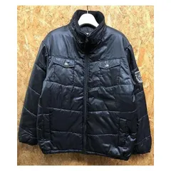 【中古】[印象B] RUSS・K ラスケー メンズ XLサイズ ブラック 黒 ポリエステル100% ジャケット 中綿入り ハイネック 両胸ポケット 長袖 ロゴワッペン付きのサムネイル