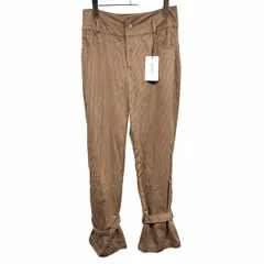 【新品】[印象N] emi+ エミプラス パンツ / 裾ベルト レディース L ブラウン 茶 ポリ100% コーデュロイ ワイド 無地 ロング ジップフライのサムネイル