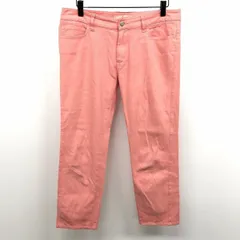 古着 グローバルワーク GLOBAL WORK クロップドパンツ 強めのストレッチ 無地 ジップフライ 綿×ポリウレタン L ヘザーピンク レディース 女性