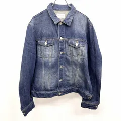 【中古】[印象AB] UNITED ARROWS a day in the life ユナイテッドアローズ トラッカージャケット / Gジャン / ジージャン メンズ M 青 綿100% 無地 ボタン留め デニム 生地感柔らかめ USED加工 長袖のサムネイル