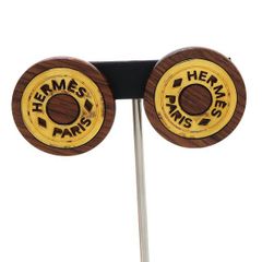 エルメス セリエ ウッド イヤリング ヴィンテージ ゴールドカラー 両耳