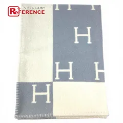 HERMES エルメス ブランケット アヴァロン プレード ロゴ ウール/カシミヤ ブルー系のサムネイル