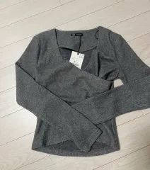 (新品) ZARA ザラ グレー チャコール ニット s
