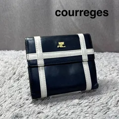 courreges クレージュ 二つ折り財布 レザー ブラック ロゴ金具のサムネイル
