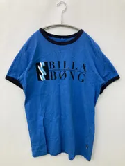 BILLABONG ビラボン Tシャツ/カットソー M ブルー 前面プリント ブランドロゴ ミドル丈 半袖 クルーネック(丸首)