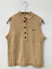 Crocodile クロコダイル ベスト M ベージュ 無地 ワンポイント ブランドロゴ