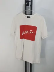 A.P.C. アーペーセー 半袖Tシャツ ボックスロゴ 白 L