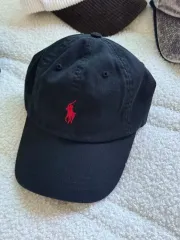 ポロラルフローレン コットン チノ ベースボールキャップ ポロ ブラック