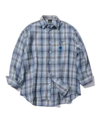 CPGN STUDIO ノマド オーバーサイズ CHECK シャツ (ブルー/Lサイズ)