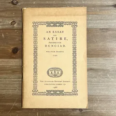 【古本】AN ESSAY ON SATIRE Particularly on the DUNCIAD / Walter Harte