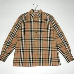 【美品】BURBERRYS バーバリー ノバチェック シャドーホース 長袖シャツ 9号 М〜L相当 メガチェック ベージュ 綿 コットン C-TK83