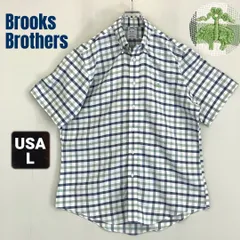 ブルックスブラザーズ  Brooks Brothers★USAスーピマコットン★ポロカラーシャツ★半袖★チェック★REGENT FIT★ノンアイロン★USAメンズL    #2604A030
