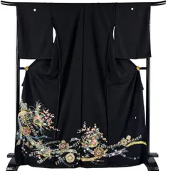 282)着物　未仕立て　仮絵羽　付け下げや留袖　5点セット　正絹 振袖 セット 未仕立て 仮絵羽 緑 グリーン 菊 梅 竹笹 花 正絹 西陣織
