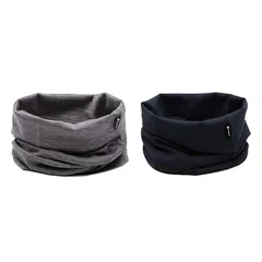 [SooPii] ネックゲイター 天然メリノウール ネックウォーマー メンズ レディース 防寒保温・柔らかい肌触り・通気性・吸湿速乾 フェイスカバー ヘアバンド スノボ ランニング 自転車 バイク 野球 秋 冬 (ブラック+グレー) 0