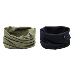 [SooPii] ネックゲイター 天然メリノウール ネックウォーマー メンズ レディース 防寒保温・柔らかい肌触り・通気性・吸湿速乾 フェイスカバー ヘアバンド スノボ ランニング 自転車 バイク 野球 秋 冬 (ブラック+グリーン) 1