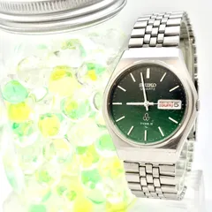 【新品電池】SEIKO セイコー TYPEⅡ タイプ2 メンズ 腕時計 シルバー グリーン デイデイト 7123-7070 8N9735