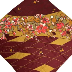 PIERRE BALMAIN(ピエールバルマン) スカーフ - ボルドー×ライトブラウン×ピンク 花柄