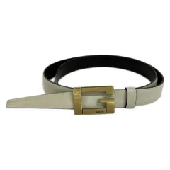 GUCCI(グッチ) ベルト 70 - 31932 白×ゴールド レザー