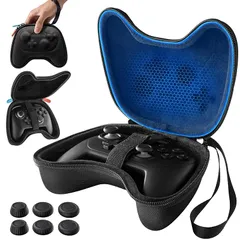 JSAUX プロコンケース Switch 2 Pro対応 スイッチ 2 プロ コントローラ専用収納ケース Switch プロコン 2対応｜独立充電ポート・メッシュポケット付き｜旅行用 保護ポータブルキャリーバッグ (コントローラー型＋キャップ6個)