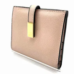 ヴァレクストラ Valextra 二つ折り財布 コンパクトウォレット レザー ピンクベージュ ゴールド金具 レディース 上品 ミニ財布 本革 高級 ブランド 人気 折り財布 エレガント シンプル おしゃれ 通勤 通学のサムネイル