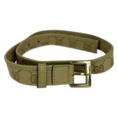 GUCCI(グッチ) ベルト - ベージュ×ゴールド GG柄