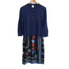 ポールスミス ドッキングワンピース 長袖 大きいサイズ ブランド トップス レディース XXLサイズ ブルー×ブラック Paul Smith 【中古】のサムネイル